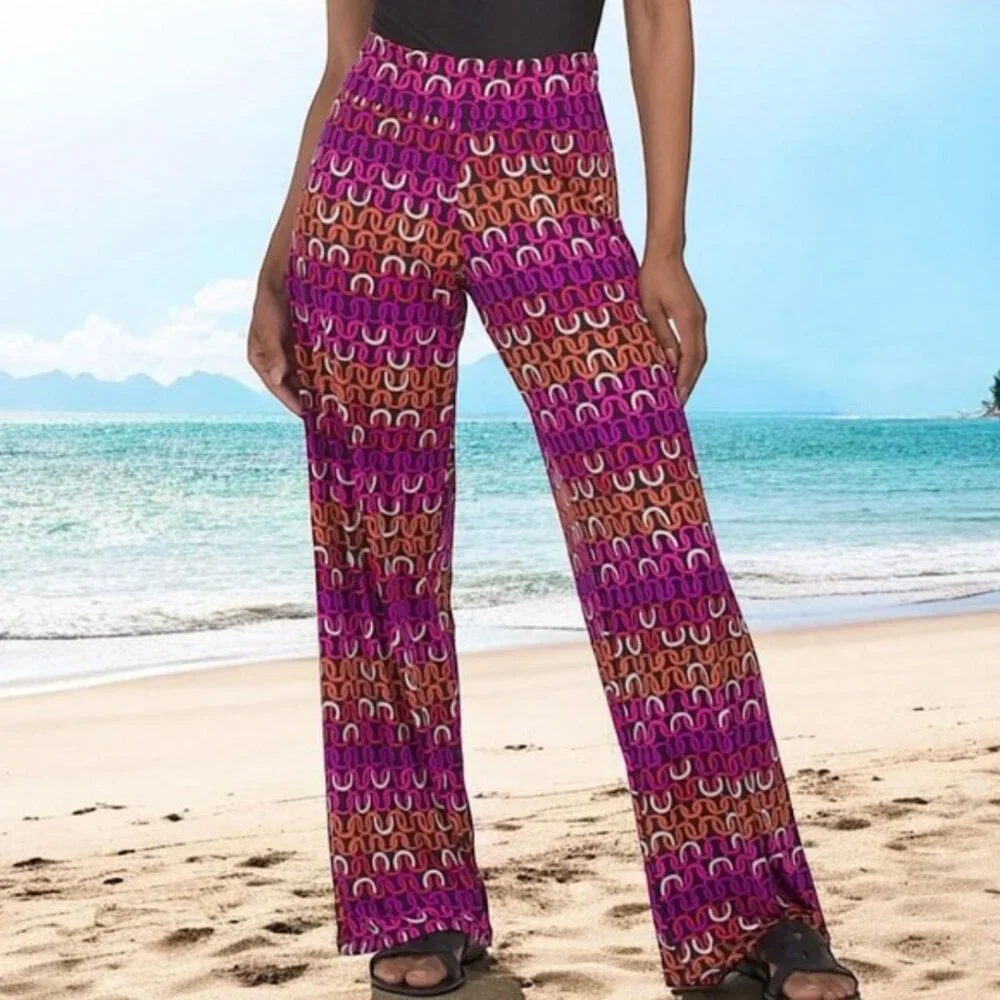 Trina Turk Echo One Piece Paddle Suit & Cover Up Pants 2 Pc Set